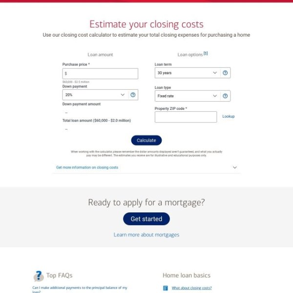 Closing Cost Estimator